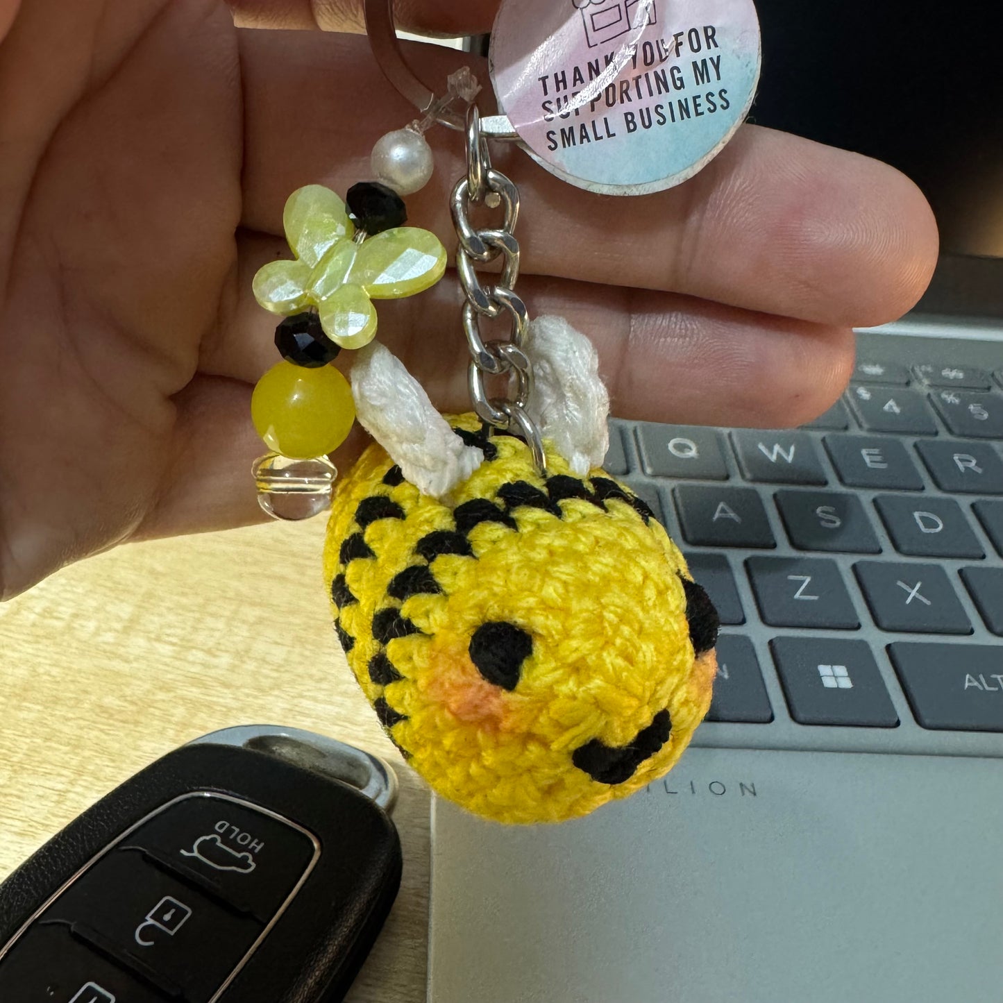 Handcrafted Bee-Themed Keychain – Cute & High-Quality