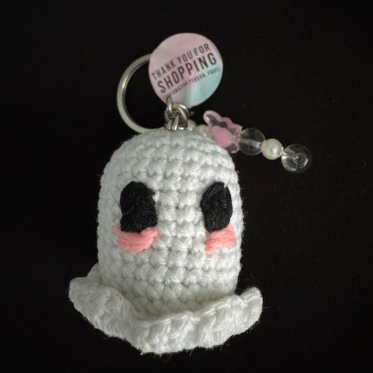 Handmade Crochet Ghost Keychain – Cute, Quirky & High-Quality