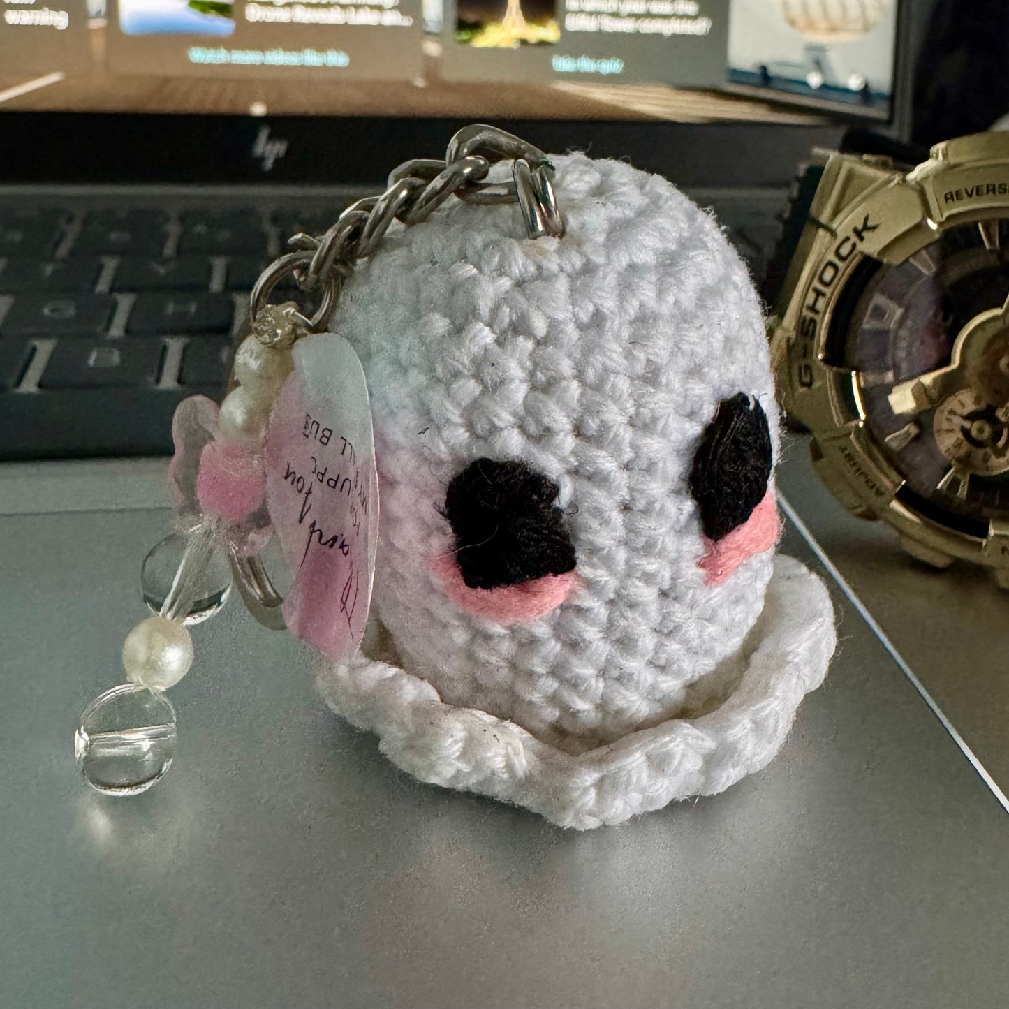 Handmade Crochet Ghost Keychain – Cute, Quirky & High-Quality